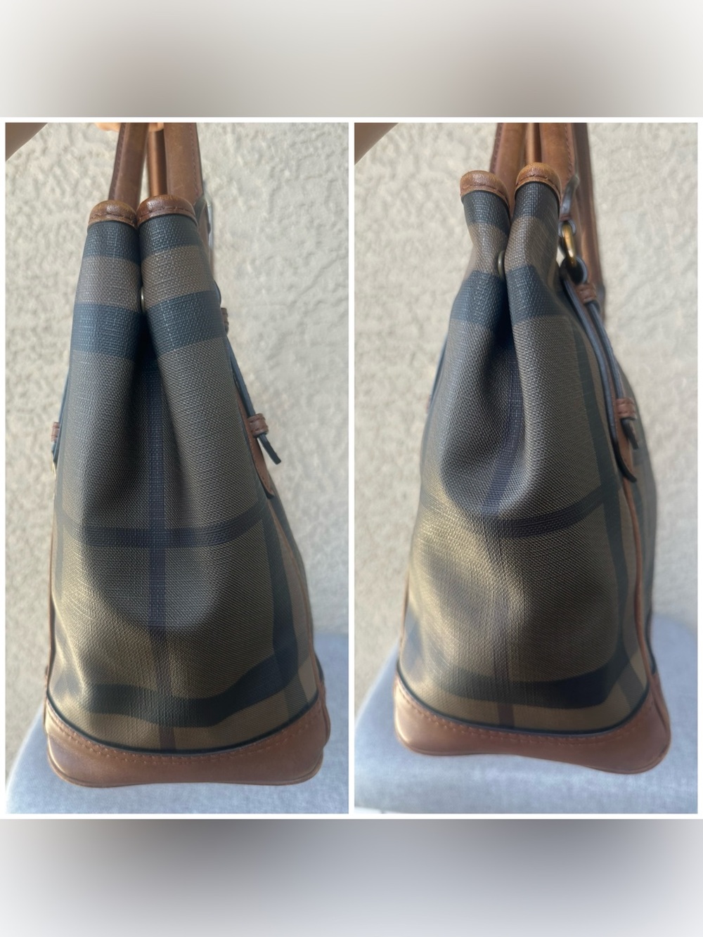 BURBERRY Plaid Leather hand bag - Picture 11 of 14